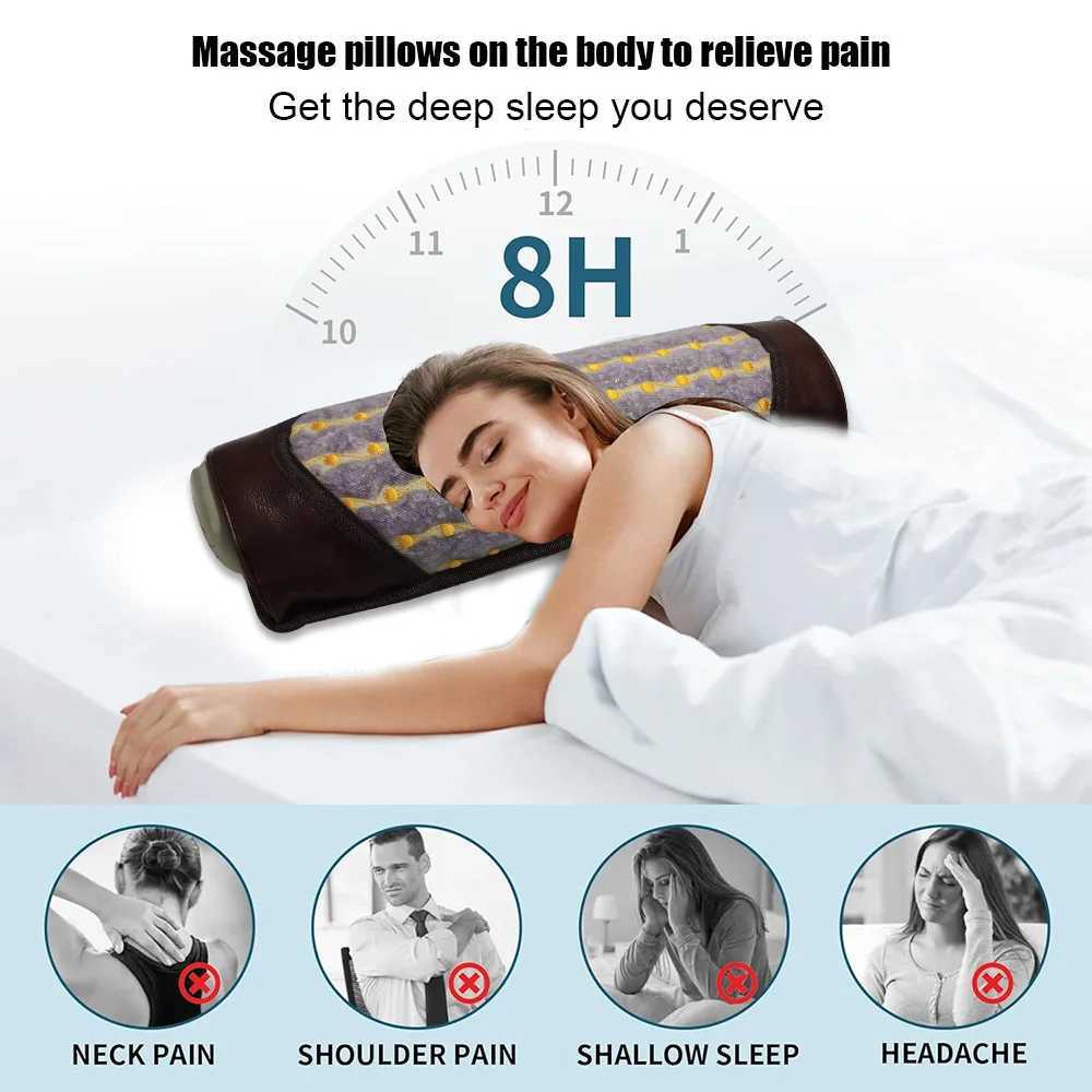 Natural amethyst tourmaline bilateral stone therapy pillow electric therapy stone enhances comfort during rest W240819