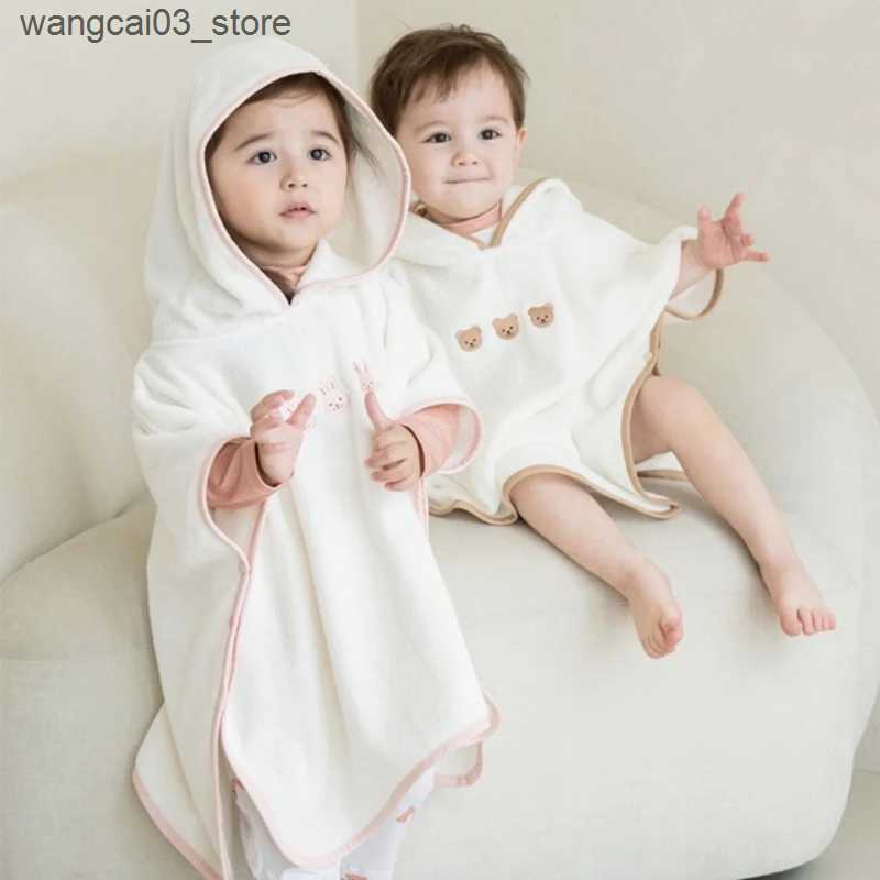 Blankets Swaddling Kids Cape Bath Towel Hooded Poncho Super Absorbent Microfiber Beach Towel Bear Cloak Baby Items Newborn Bathrobe Swaddle Blanket L2