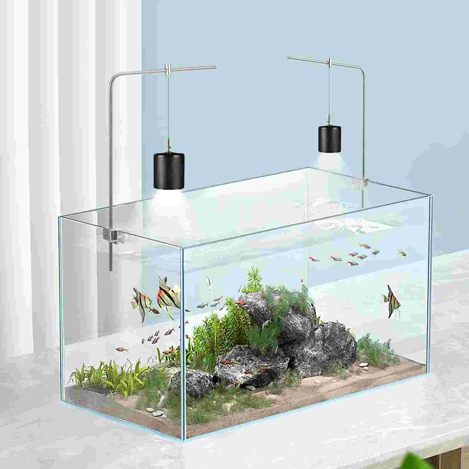 Gooseneck Fish Tank Light Stand Heat Lamps LED Aluminum Alloy Riser Durable Rack