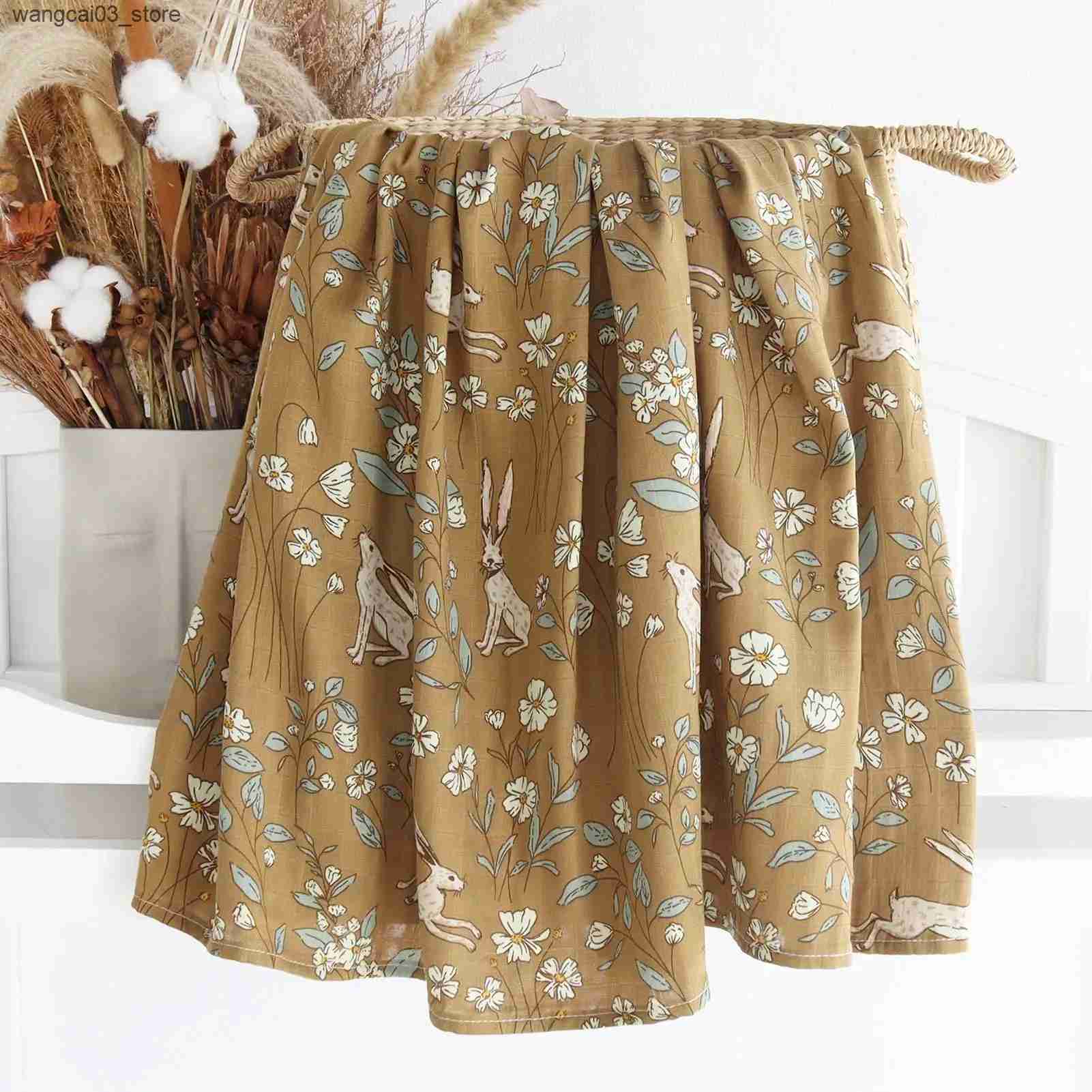 Blankets Swaddling Leopard Bamboo Cotton Muslin Swaddle Newborn Blanket Set Baby Blanket Infant Receiving Bedding Stroller Cover L240910