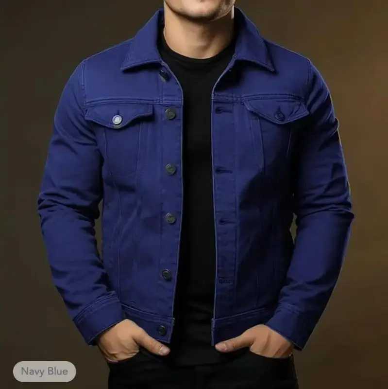 Mens fashionable casual jacket washed denim top autumn loose large denim jacket mens jacket W241011