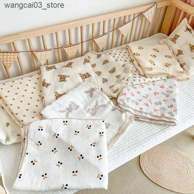 Blankets Swaddling Muslin Squares Diapers for Newborns Baby Blanket Swaddle Childrens Blanket Newborn Baby Stuff Museline Waddling Breathable L240910