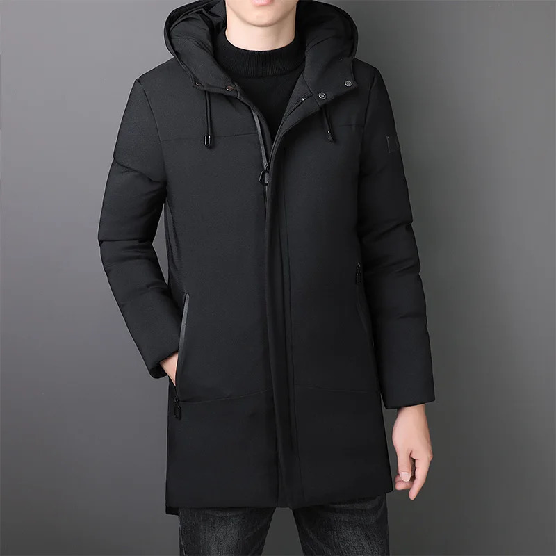 hoodie casual fashion long thick coat Parkas jacket mens winter windproof coat mens clothing high-quality 241007