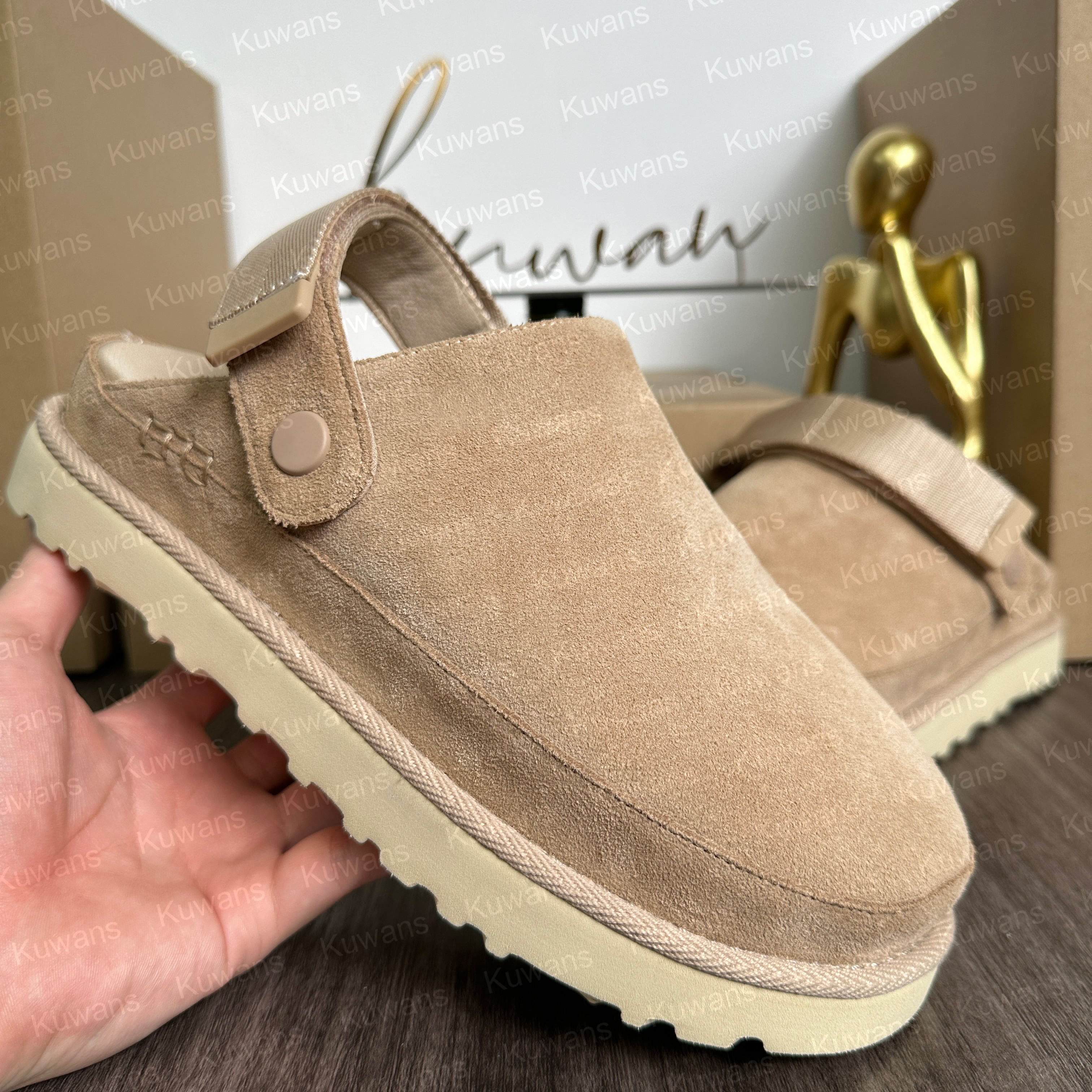 Goldenstar Clog Pantoufles Sabots Slides Designer Sandale Dad Golden star Plage Femme Homme Tazz Tasman Automne Driftwood Chestnut Hiver Été Poin