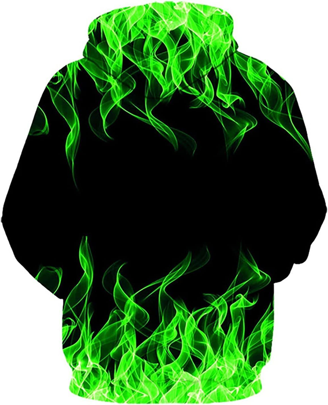 Hoodie for Mens Womens Big and Tall Drawstring Causal Long Sleeve 3D Flame Print Graphic Pullover Crewneck Sweatshirts Graphic