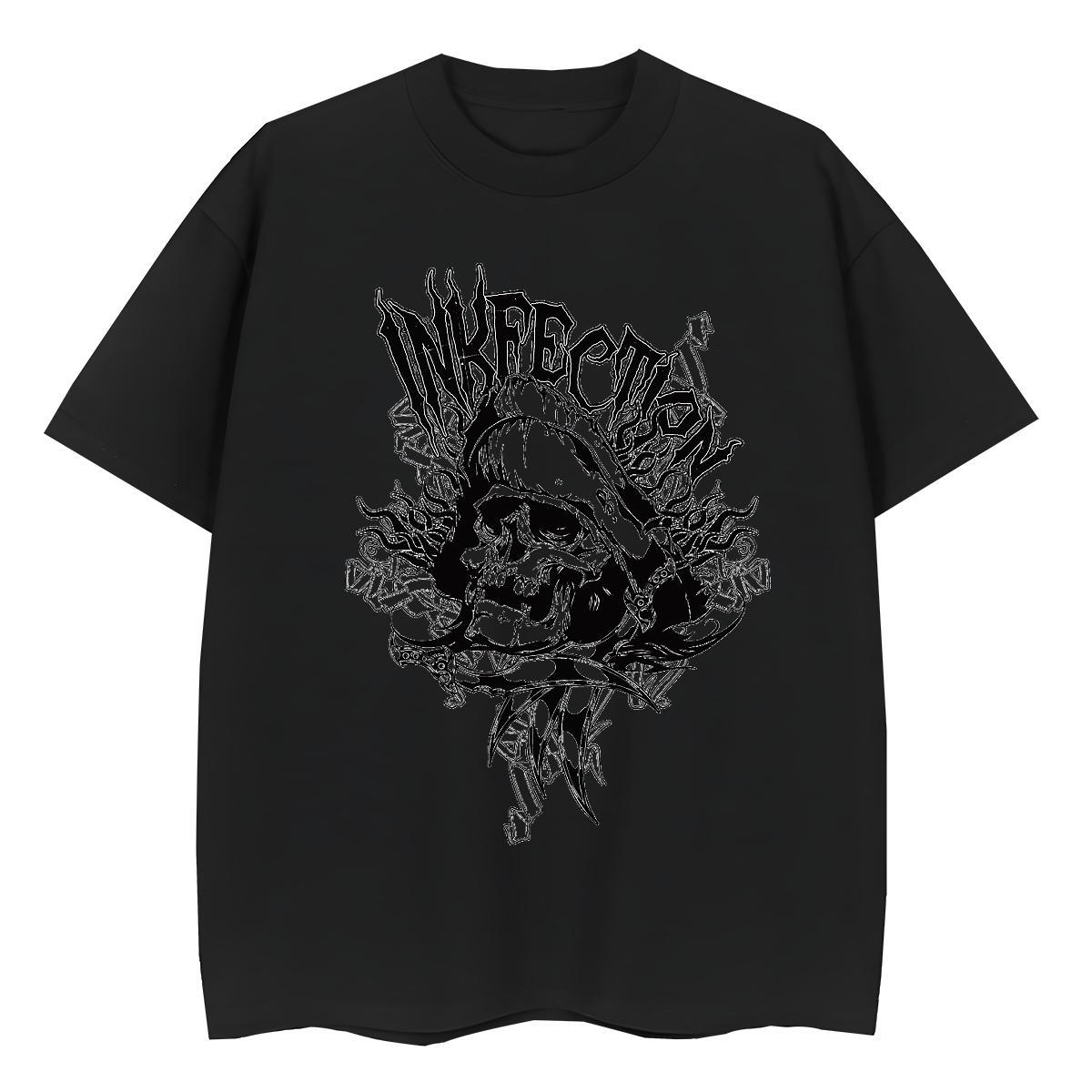 New T shirt 100% Cotton 230g Breathable Soft Casual skull Woman Tshirt Wholesale DIY Anime Tshirts