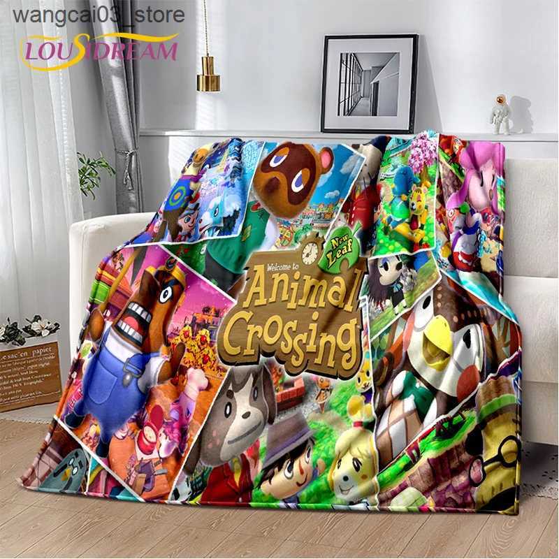 Blankets Swaddling Cartoon Animal Crossing New Horizons BlanketSoft Throw Blanket for Home Bedroom Bed Sofa Picnic Travel Office Cover Blanket Kid L24