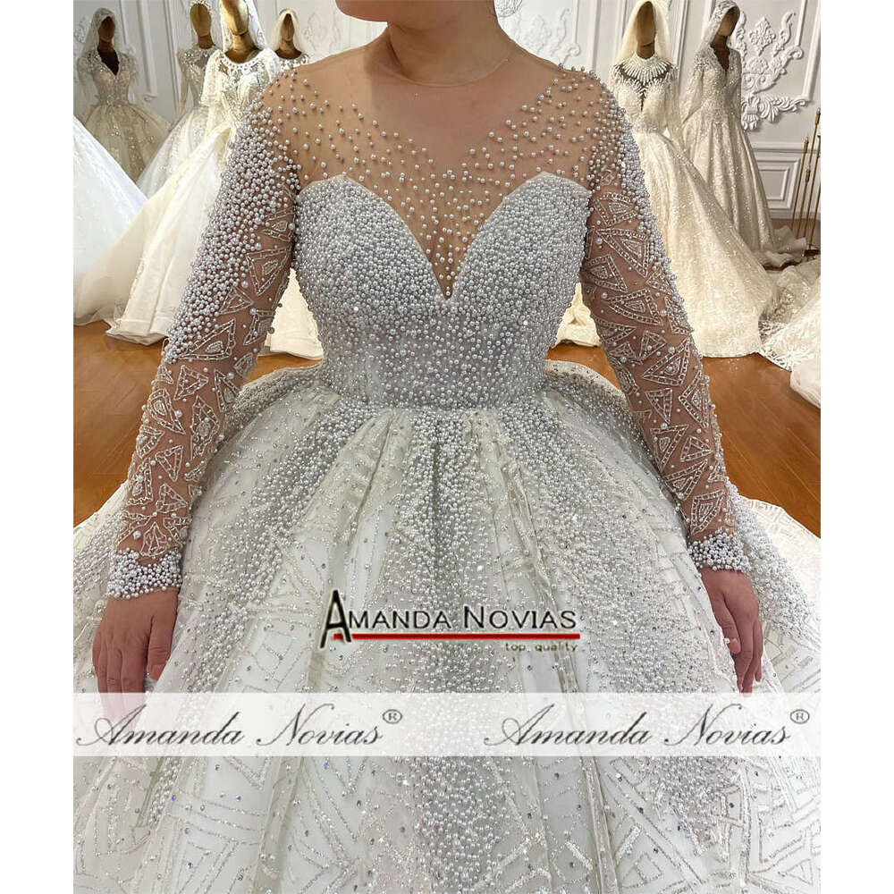 Amazing Full Pearls Ball Gown Wedding Dress Custom Order Sizes Real Work