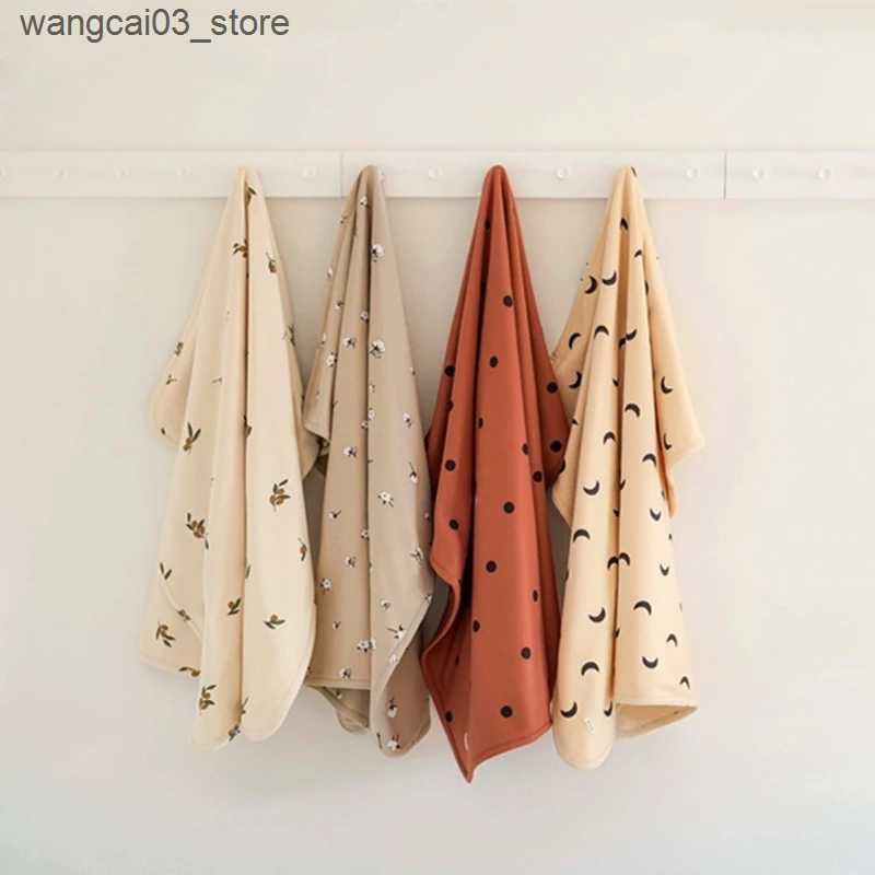 Blankets Swaddling Cotton Muslin Baby Blanket Olives Crescent moon Pattern Newborn Swaddle Wrap Quilt Boys Girls Bath Towel Stroller Cover Bedding L24