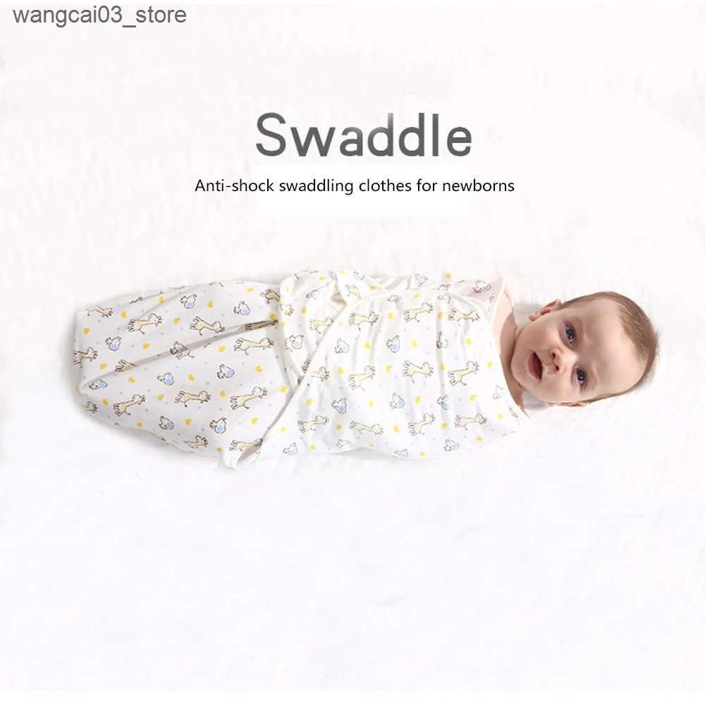 Blankets Swaddling 100% Organic Cotton Baby Swaddle Blanket Swaddle Wrap Hat Set for Infant Adjustable Newborn Swaddle Baby Swaddle for 0-3 Month L240