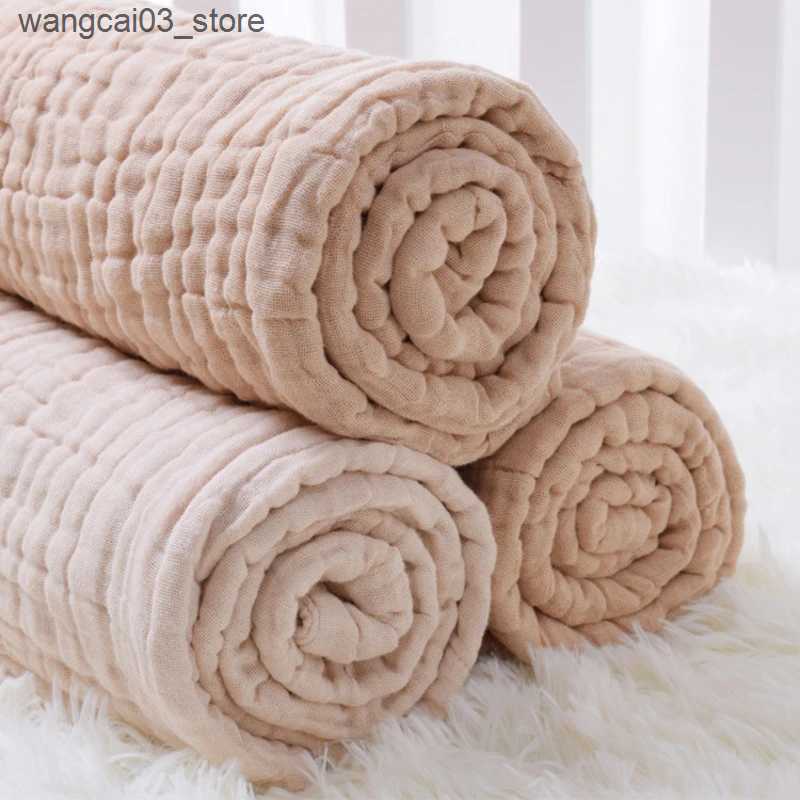 Blankets Swaddling Organic Cotton Blanket Newborn Baby Stuff Muslin Swaddle Wrap Bedding Receiving Blankets Soft 6 Layer Gauze Sleeping Bath Towel L24
