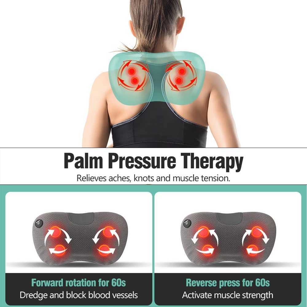 Back massager pillow used for relaxing deep tissue acupressure and kneading neck and shoulder massagers with heated electric car massage pillow W24081