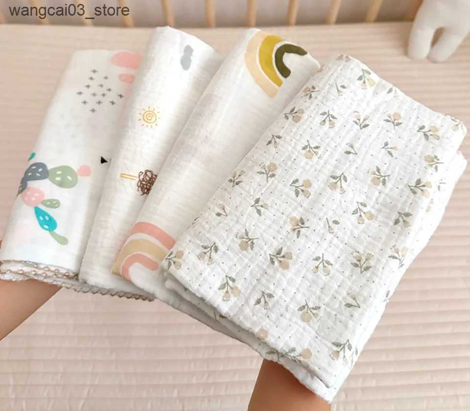 Blankets Swaddling Summer Baby Blanket Newborn Muslin Swaddle Blankets For Boys Girls Floral Soft Baby Receiving Blankets Sleeping Cover Crib Quilt L2