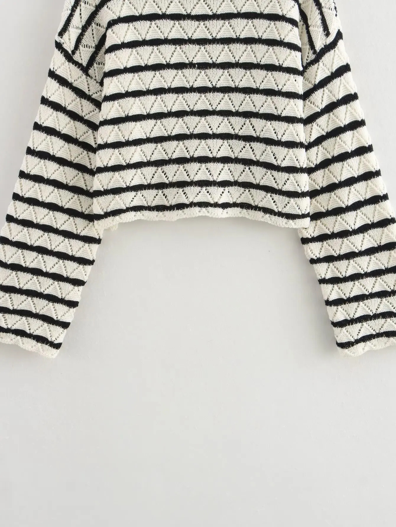 Y2K TRAF Fashion Stripe Knitted Mens Set O-neck Womens Zipper TopWomens Ultra Thin Pants Two Piece Set Set 241010