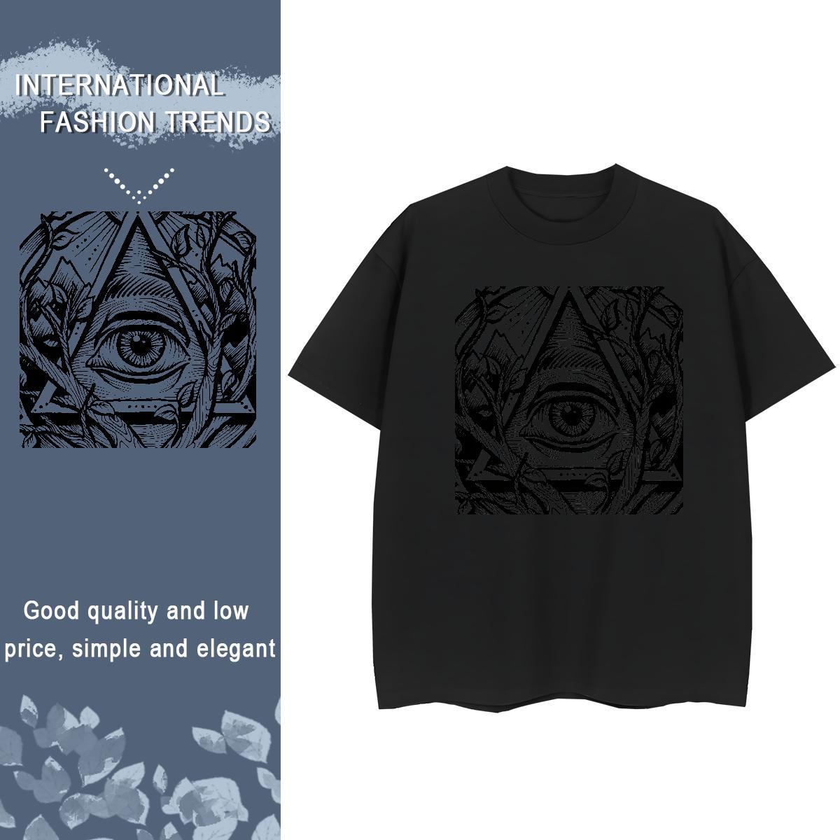 Fashion Woman T Shirts 230g Pure Cotton Round Neck Short Sleeve Casual Sport eye of the devil Unisex Tshirts Wholesale Cartoon Print Tops Shirt