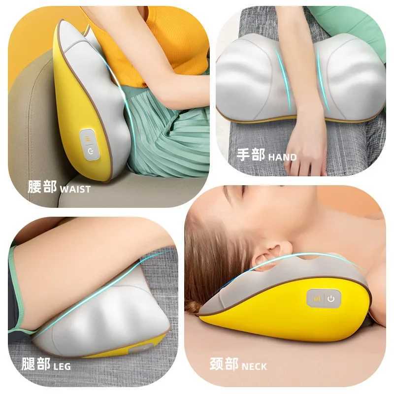 Lumbar massager back installation neck hot compression massage pillow lumbar spine massage W240819