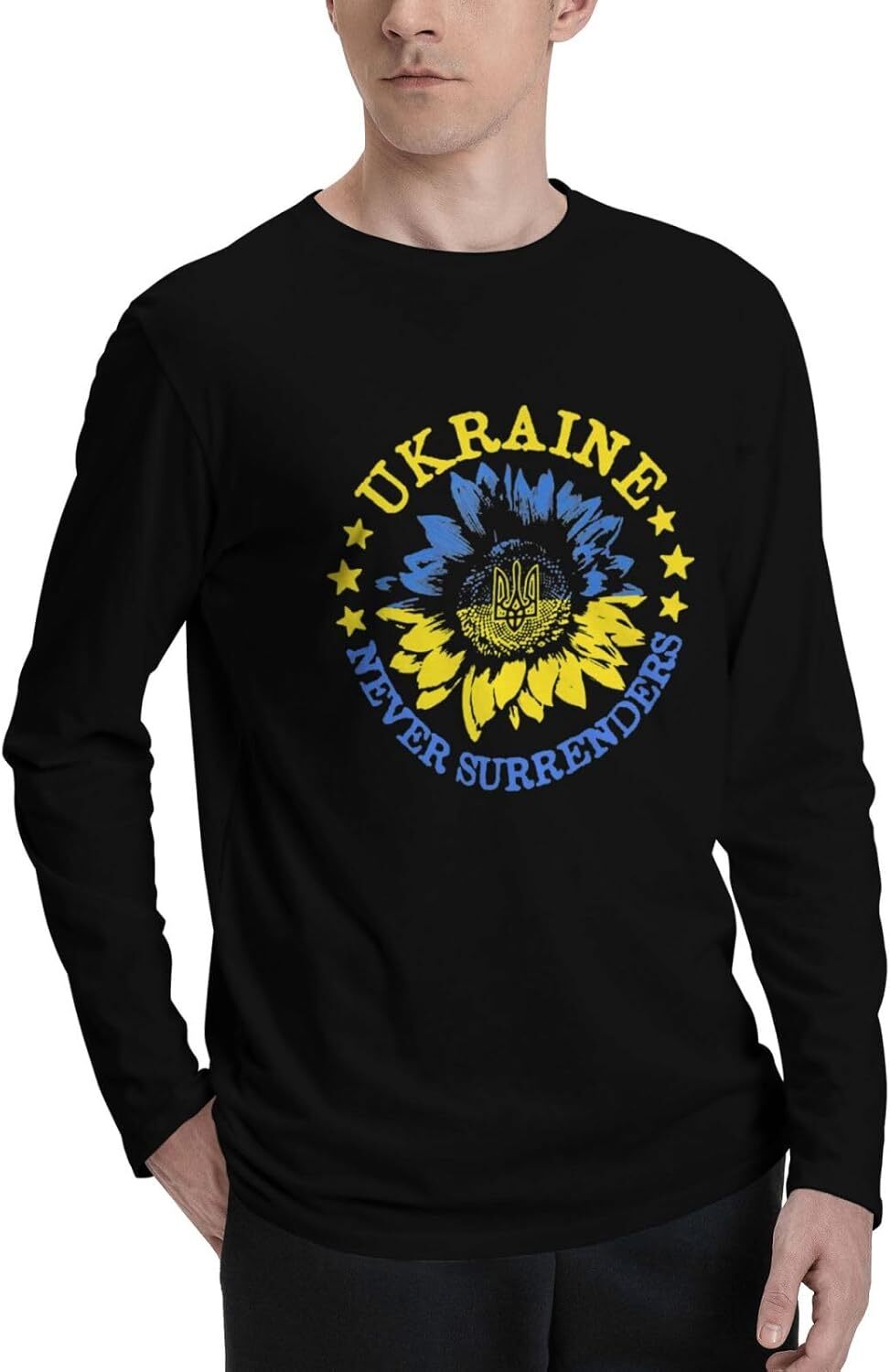 Long Sleeve Shirts for Men sweatshirt Ukraine Never Surrenders T-Shirt Long Sleeve T-Shirt Man's Woman's Comfortable Tee Top