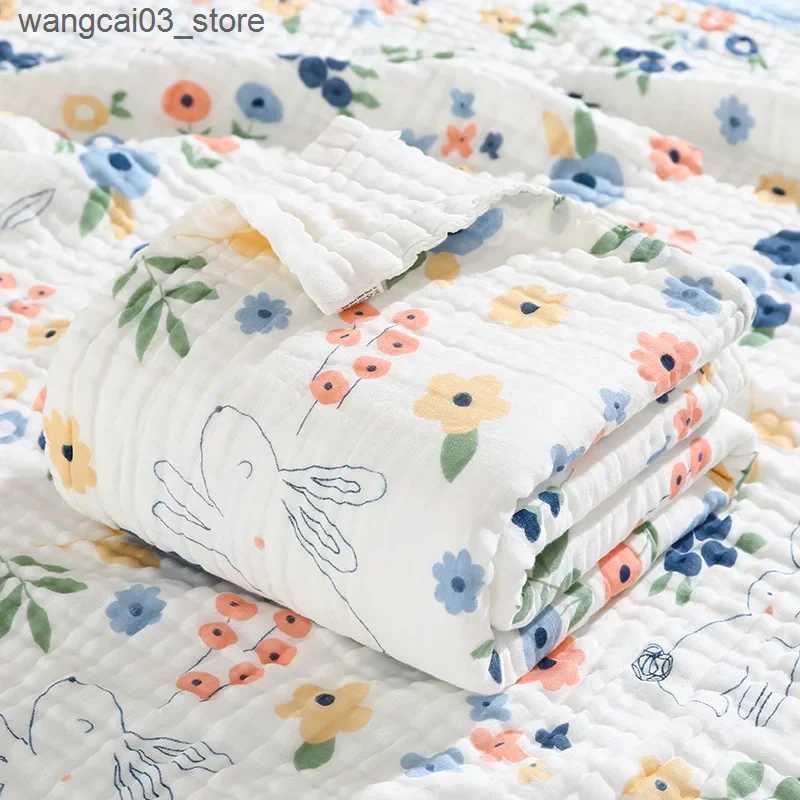 Blankets Swaddling 6 Layers Baby Blankets Newborn Muslin Cotton Gauze Soft Absorbent Swaddle Blankets Baby for Beds Shower Wipes Baby Bath Towel L2409