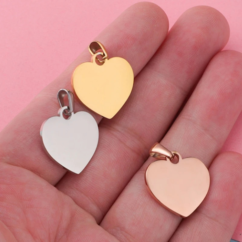 20pcs Lot Mirror Polished Stainless Steel 20mm Heart DIY Earring Charm Connector Wholesale High Quality Findings 241010
