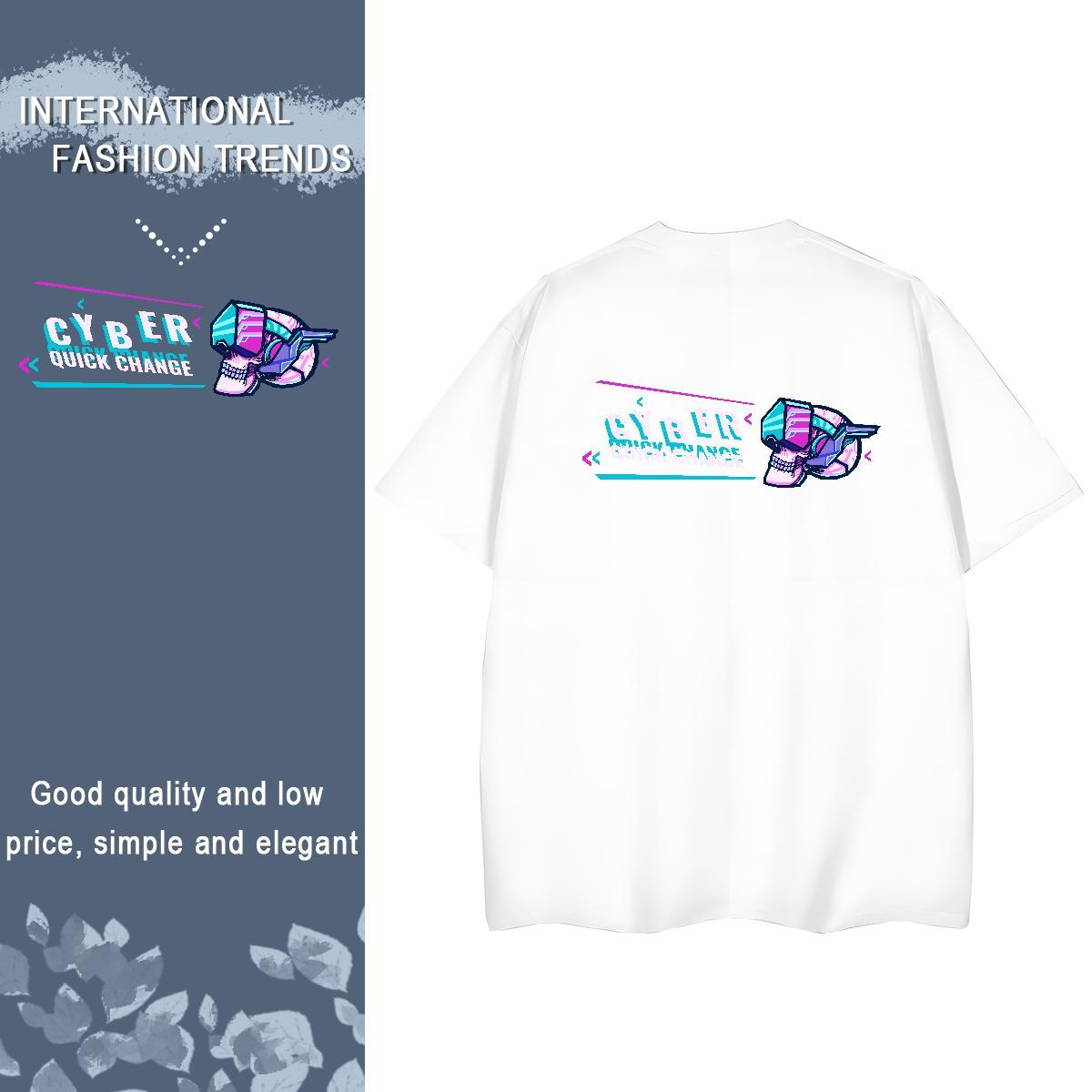 Factory Direct Woman T Shirts 230g 100% Cotton Breathable Crew Neck Hip Hop skull Tshirt for Man Woman Unisex Customized Polos