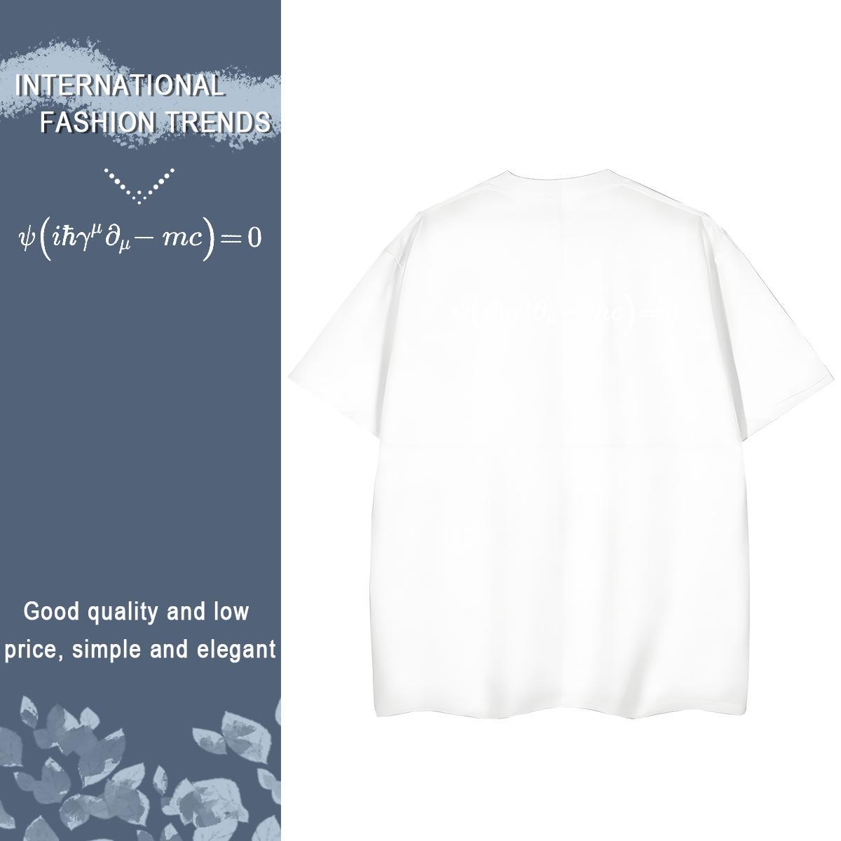 2024 Casual T shirt 230g Cotton Breathable Short Sleeve High Street Hip Hop math Tshirt for Man Woman Lady Custom Printing Tops Shirt