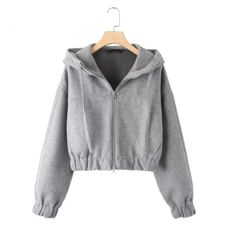 TRAF ZR Womens 2-piece Set Elegant Womens Set Long and Top Zipper Hoodie Womens Set 241011