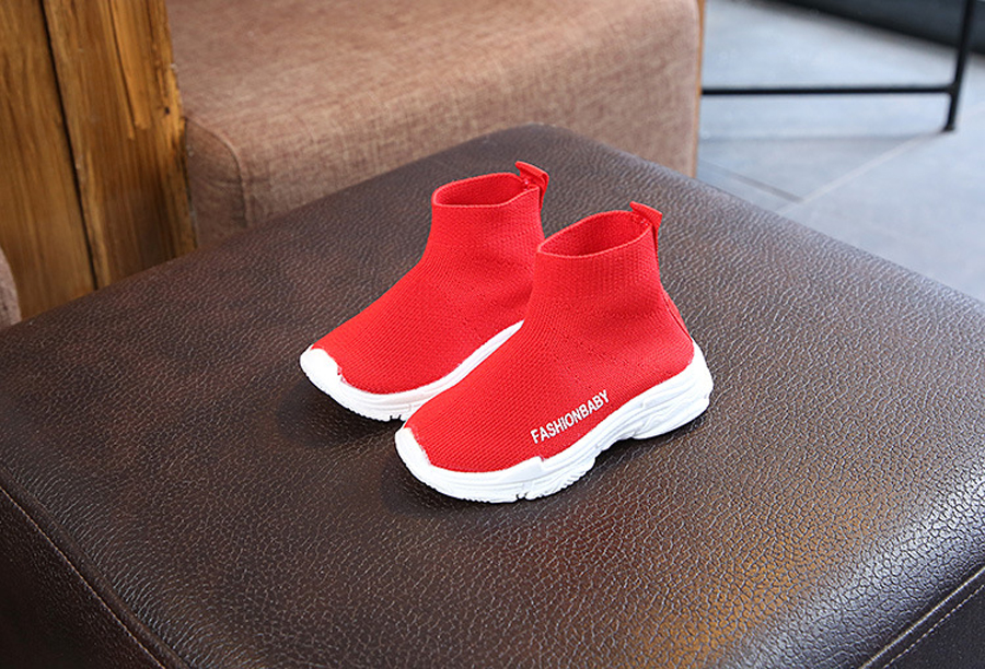 Kids High Top Sneakers Children Casual Shoes Slip-on Breathable Kids Sock Shoes Non-slip Snow Boots Boys Girls Sport Shoes Sizes 21-30