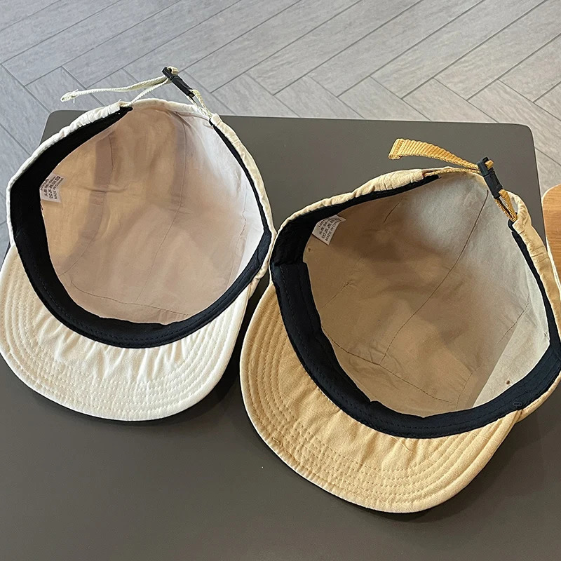 Japanese Short Brim Baseball Hat Womens Street Soft Five Piece Sun 241009