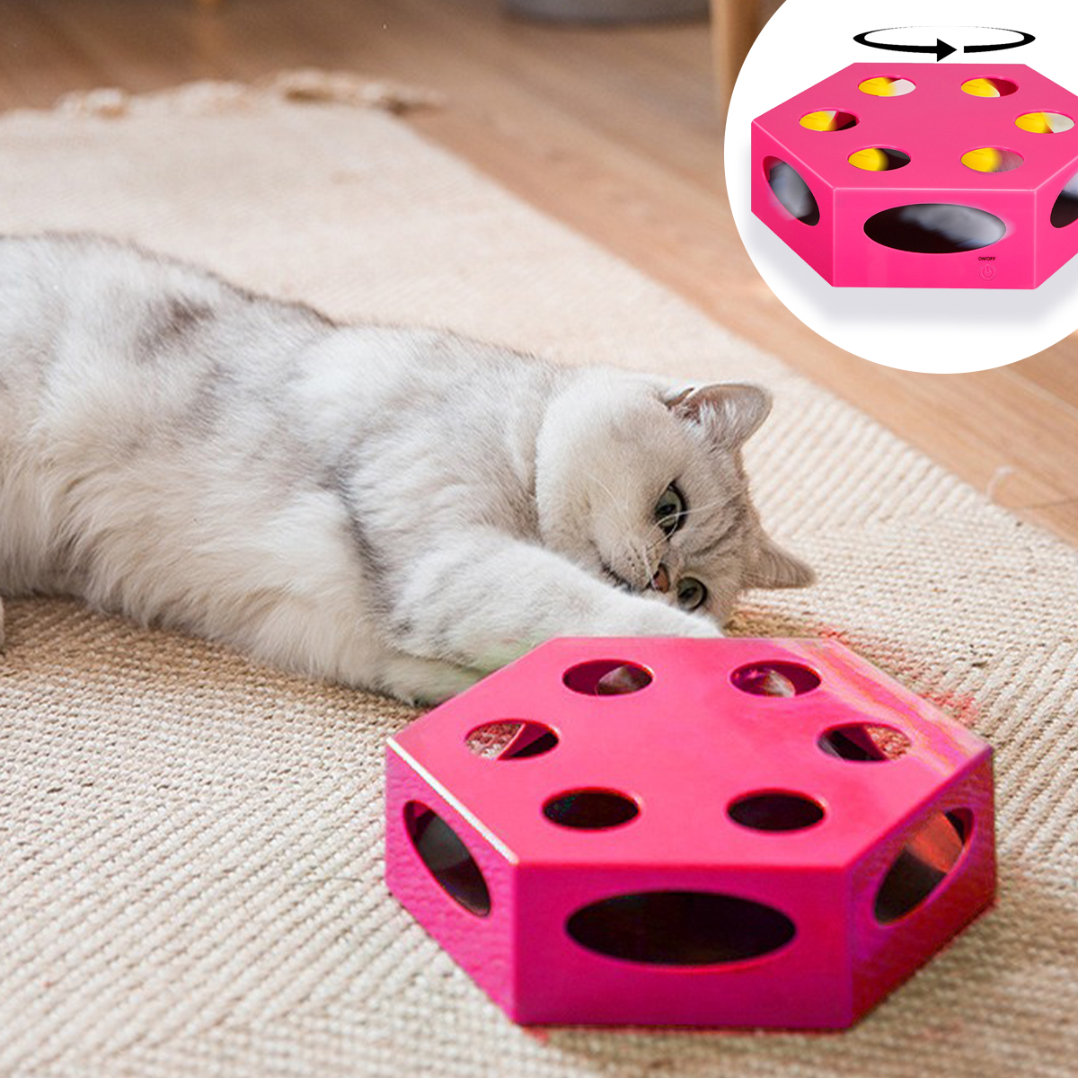 Interactive Cat Toy Automatic Cat Toys for Indoor Cats Electric Cat Toy Kitten Toy Cat Exercise Toys