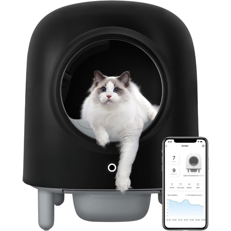 Automatic Cat Litter Box, 100% Safe, Wi-Fi Enabled with Smart App Monitoring – Ultimate Hygiene & Comfort for Your Feline Friend