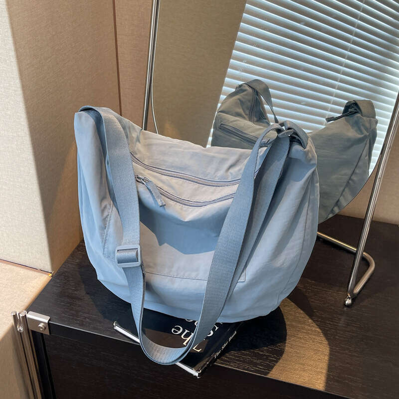 Lazy style large capacity for women 2024 new solid color simple versatile tote casual travel shoulder bag