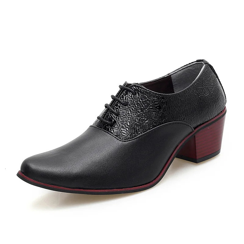 Classic high heels mens shoes leather mens shoes wedding grooms shoes fashion mens Oxford black and white formal dress party 241007