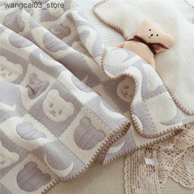 Blankets Swaddling Baby Blanket Newborn Organic Cotton Baby Swaddle Wrap Throw Blankets Cartoon Super Soft Infant Stroller Crib Receiving Blanket L240