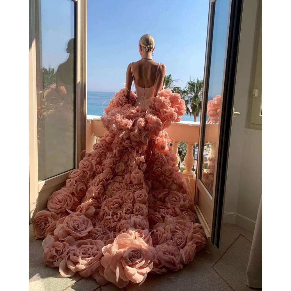 Gorgeous Mermaid Celebrity Dresses For Women 3D Skirt Slim Fit Sleeveless Backless Dress Party Gown