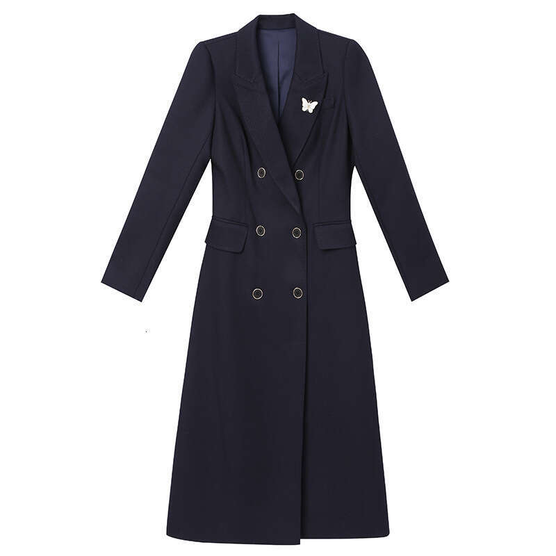 style 2024 new autumn for women slim fit and slimming wool jacket medium long suit dress