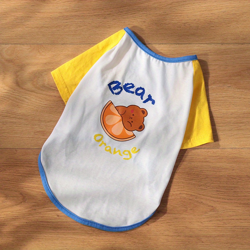 Dog Anti-hair Clothing Spring/Summer Thin Cat Cute Shirt Cartoon Dinosaur Fresh Small Dog Teddy Pet