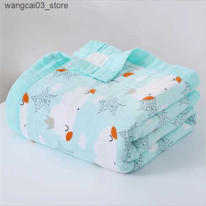 Blankets Swaddling 120*150cm Six Layers Muslin Cotton Baby Blankets Newborn Boys Girls Receiving Swaddle Wrap Kids Swaddling Bedding Sheet L240910