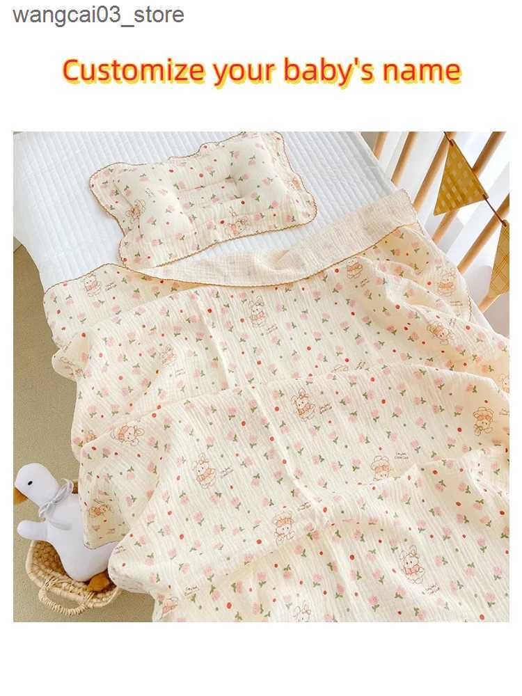 Blankets Swaddling Customized Embroidered Name Muslin Blanket Baby Cotton Baby Blanket Baby Products Blanket For Newborns Baby Swaddling Blanket L2409