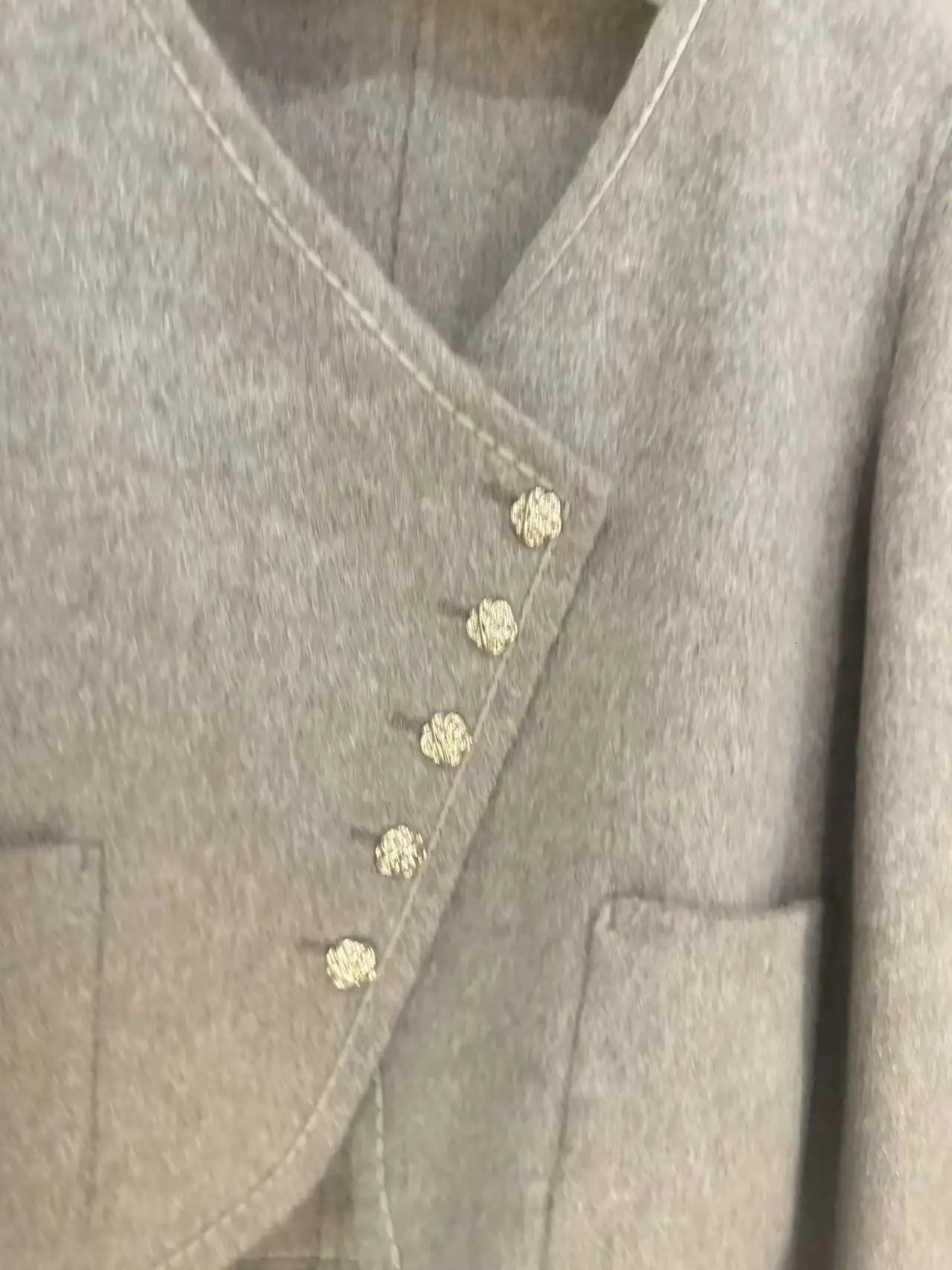 wheat color woolen jacket for women style 2024 autumn and winter cashmere coat short light double faced woolblends 241008