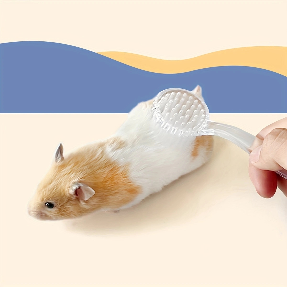 1pc Clear Hamster Massage Brush, Transparent Small Pet Cleaning Brush