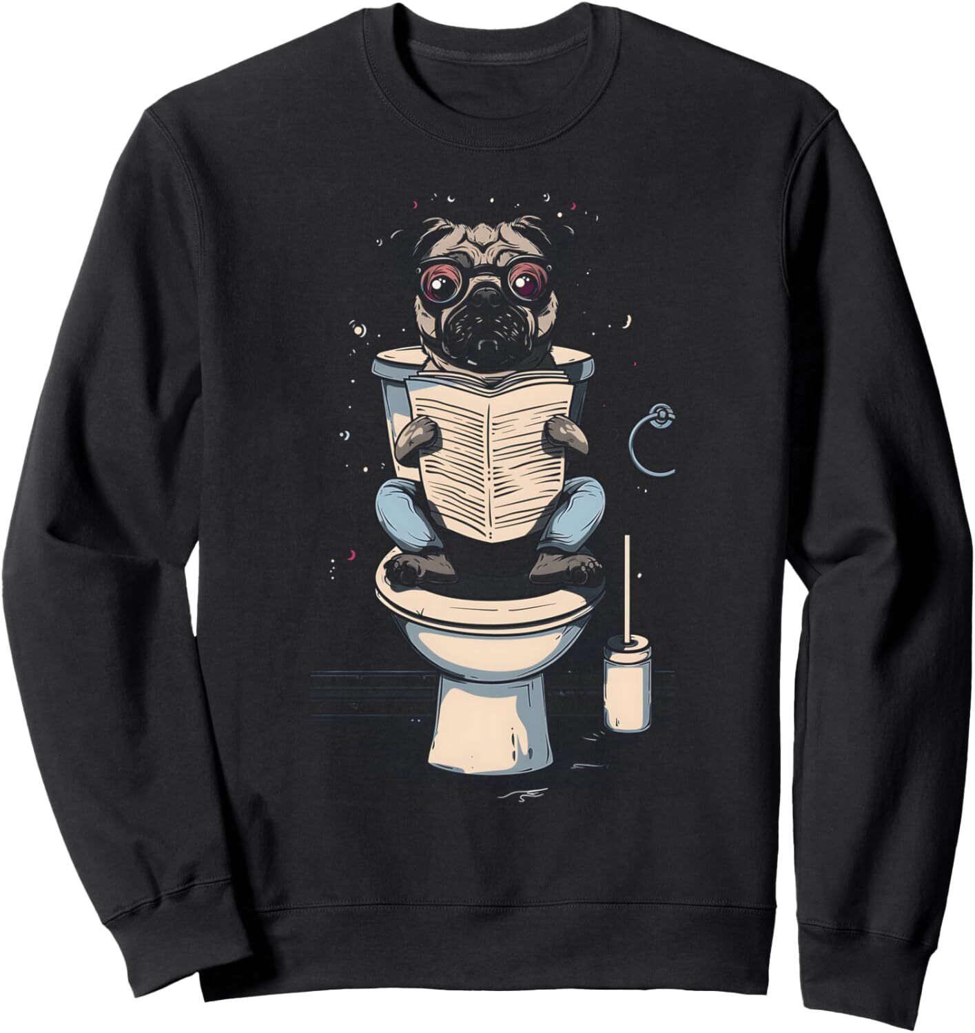 Long Sleeve Shirts for Men sweatshirt Bulldog Bathroom Reader Funny Dog Lover Design Graphic Tees Sweatshirt Streetwear Casual tops clothes