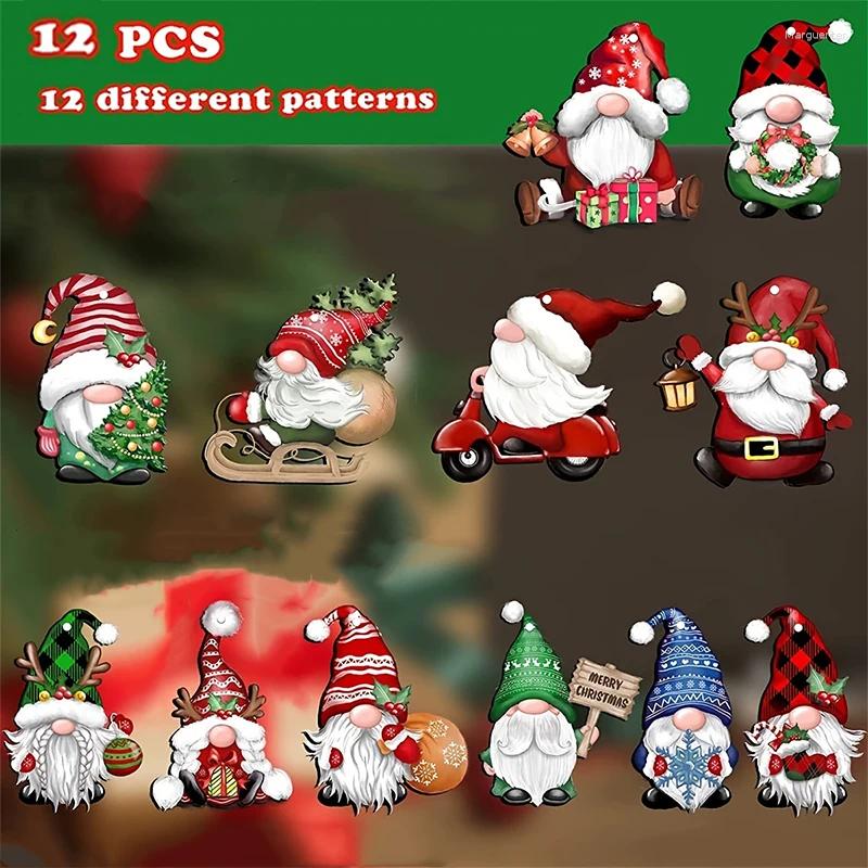 Christmas Tree Ornaments Wooden Gnome Hanging Decorations, Santa Elf Crafts Xmas Party Supplies, Set of 3