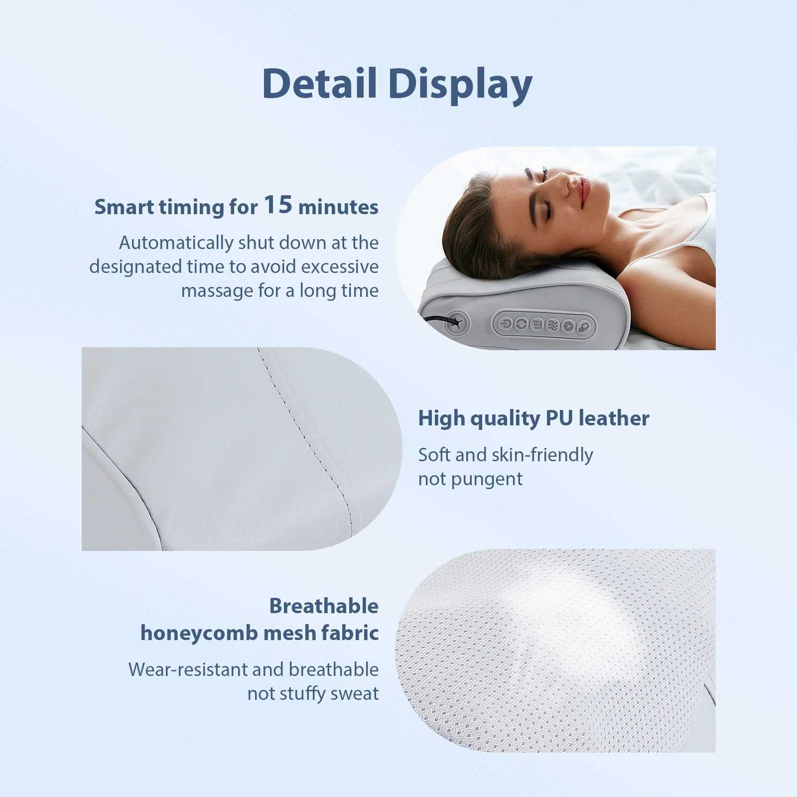 Electric neck massager pillow foot massager waist back shoulders finger pressure kneading body relaxation W240819