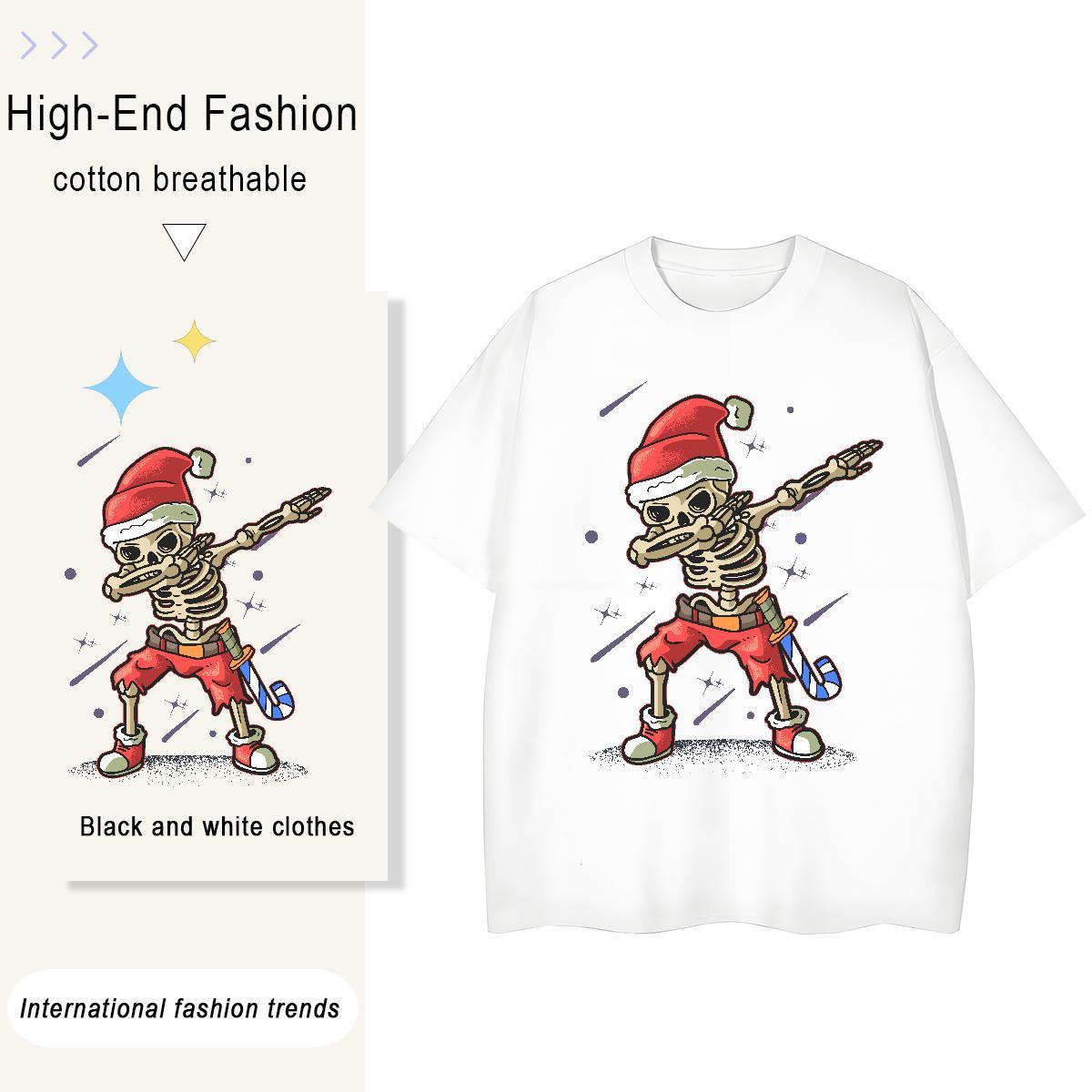 Designer T Shirt For Woman 230g Pure Cotton Breathable Short Sleeve Casual Sport skull Womens Tshirts Designer Nice Cartoon Print Tops