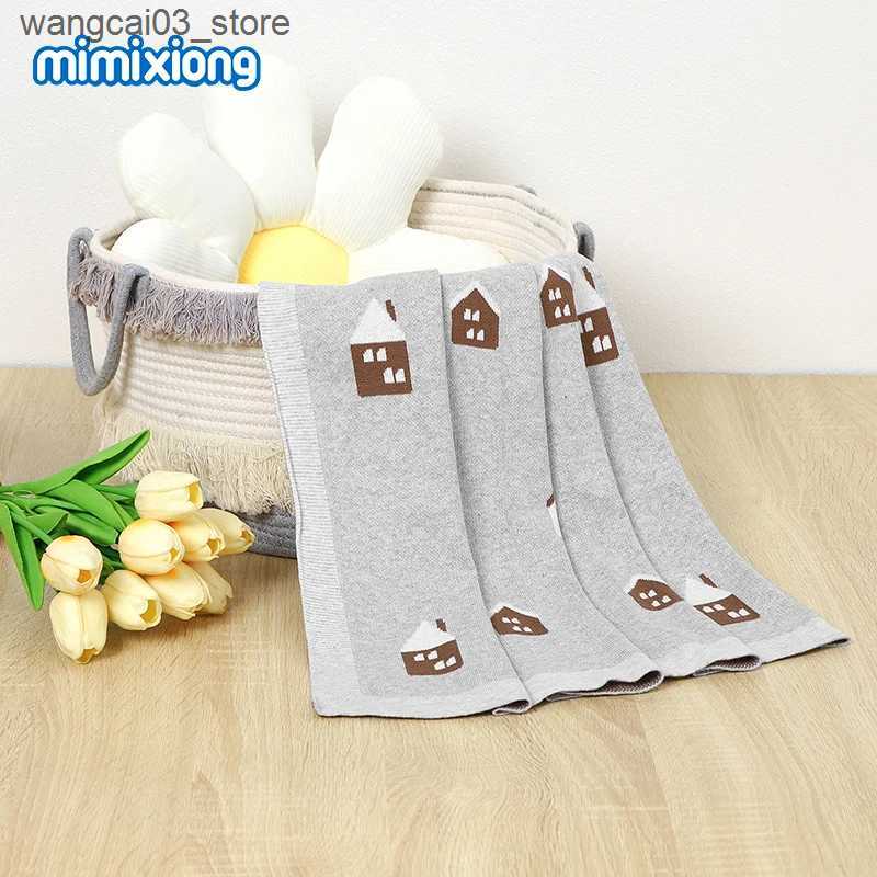 Blankets Swaddling 90*70cm Baby Blankets Cotton Knit Newborn Netural Stroller Swaddling Wrap Quilts Cover for Infant Boys Girls Bedding Accessories L2