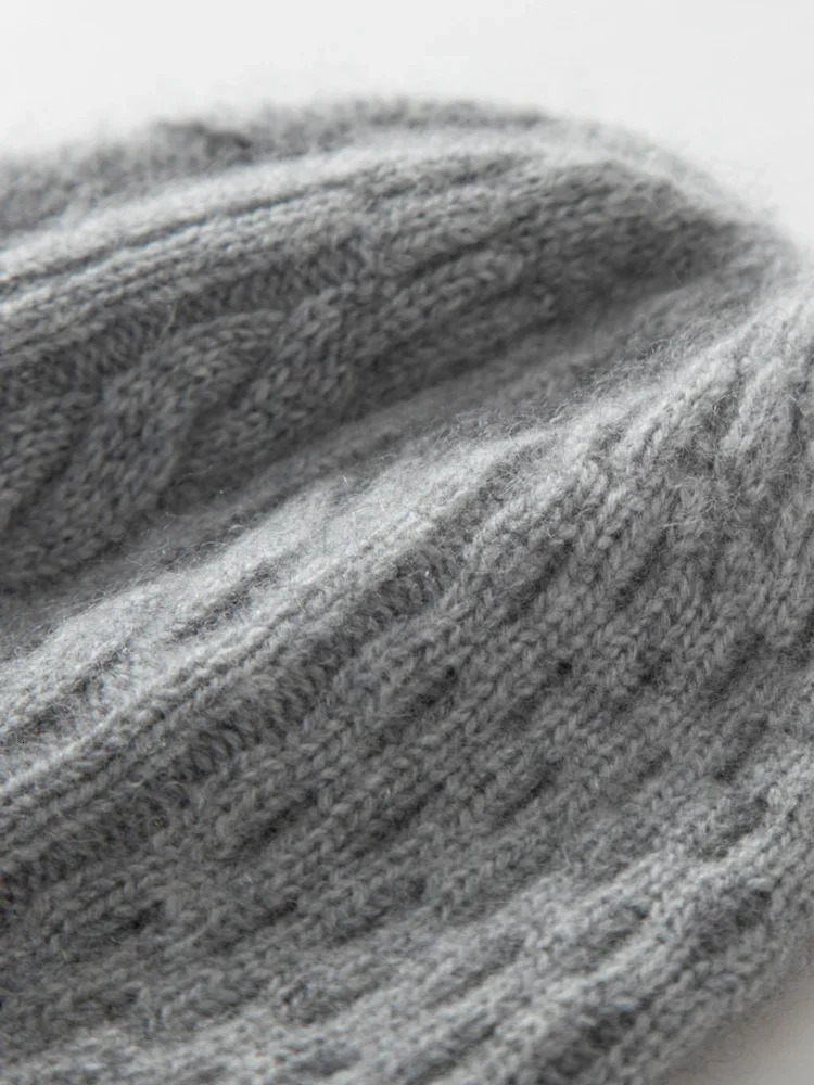 Cashmere cable bead solid knit womens hat unisex wool cashmere mens Year soft Christmas warm hair 241009
