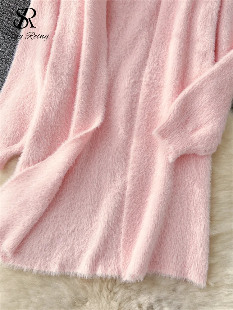 Singreiny Winter Gentle Cashmere Open Skirt Loose Fur Home Textile Womens Autumn Solid Casual Soft Warm Coat 241011