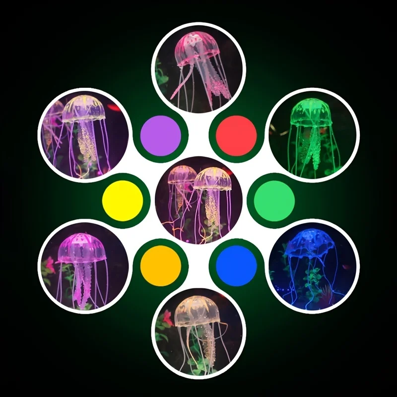 Artificial Swim Glow Jellyfish for Fish Tank - Luminous Aquarium Underwater Decoration