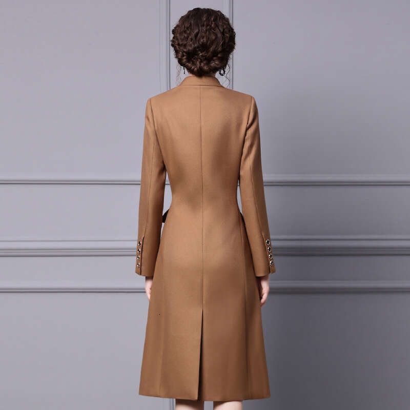 style 2024 new autumn for women slim fit and slimming wool jacket medium long suit dress