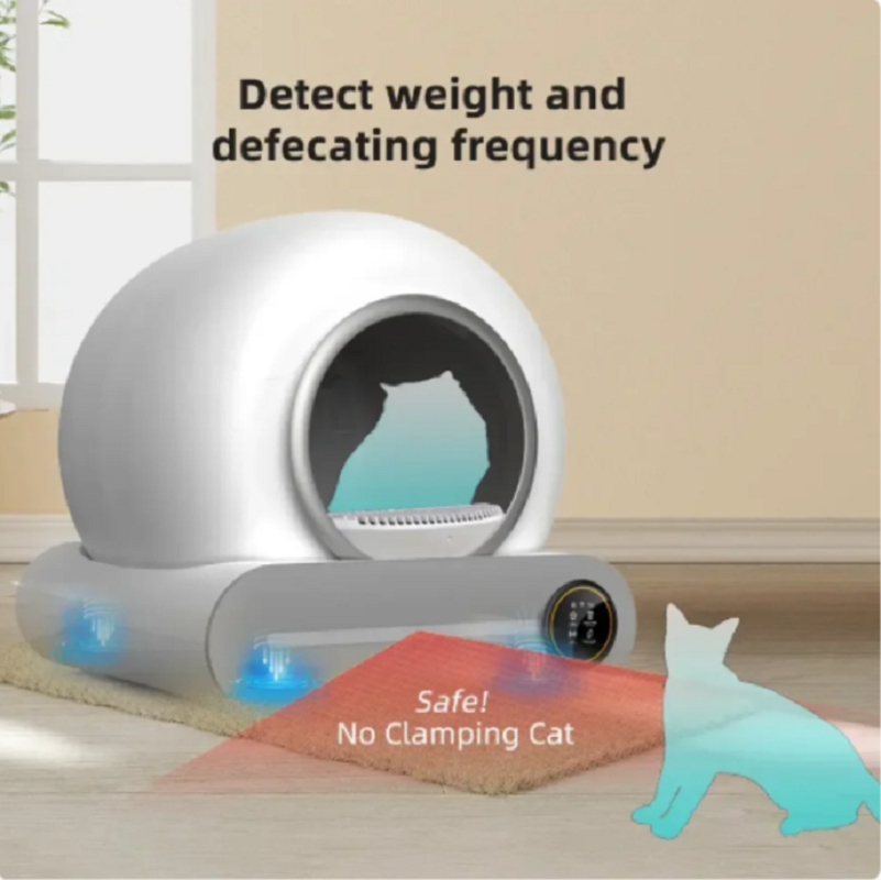 Tonepie Automatic Smart Cat Litter Box Self Cleaning Fully Enclosed App Control Remove Odors Sandbox 65L Litter Tray
